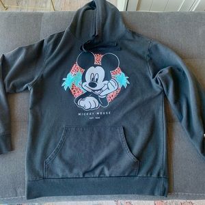 NEFF Disney Collection Mickey Mouse South Beach Palm Tree Black Hoodie Pullover